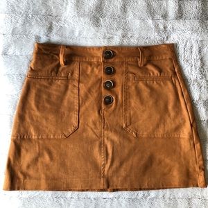 Faux suede mini skirt